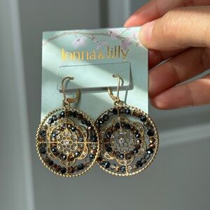 NWT’s Lonna & Lilly Navy and Gold Hoop Earrings